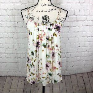 Haute Hippie Emily Floral Pleat Front Cami Size Small
